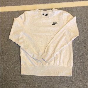 Nike grey sweatshirt with small black Nike logo